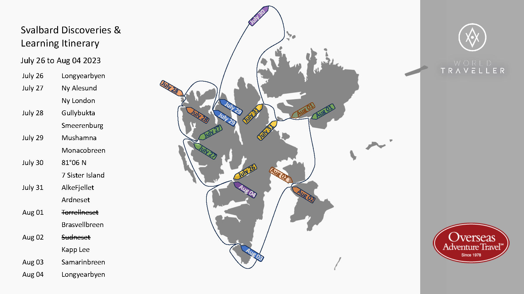 Map of our Svalbard journey